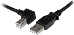 StarTech USB 2.0 A naar linkshoekige B-kabel - 3 m - Hoogwaardige aansluiting - Zwart