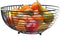 Items draadmand fruitschaal - metaal - zwart - rond - 28 x 12 cm - Goede luchtcirculatie - Langer houdbaar