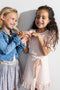 Like Flo F211-5810 - Meisjes Jurk - Poederroze met bloementjes - Maat 128