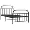 Bedframe met hoofd- en voeteneinde metaal zwart 107x203 cm