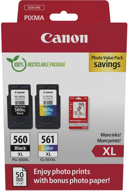 Canon PG-560XL/CL-561XL - Inktcartridge Photo Value Pack - Zwart en kleur (2 stuks)