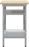 vidaXL - Werktafel - in - Grijs, - 100x55x85 - cm, - Van - Staal - en - Bewerkt - Hout