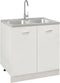 vidaXL - Gootsteen - met - dubbele - bak - 800x600x155 - mm - roestvrij - staal - zilver