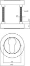 Intersteel Rozet met profielcilindergat Ø52x10mm antracietgrijs