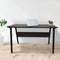 Computertafel bureau - industrieel vintage - 130 cm breed zwart metaal bruin hout