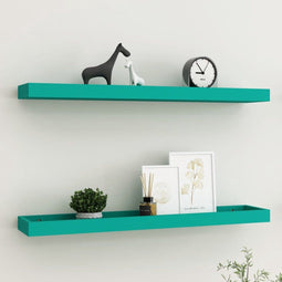 vidaXL - Wandschappen - 2 - st - Loggia - 80x15x4 - cm - MDF - blauw