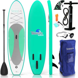 SereneLife SUP board - Antislip Opblaasbare Paddle Board met Peddel, Pomp, Leash en Accessoires