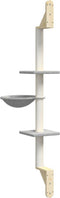 vidaXL - Kattenmeubel - wandgemonteerd - met - krabpaal - 142,5 - cm - lichtgrijs