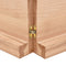 vidaXL - Wandschap - 220x40x(2-6)cm - behandeld - massief - eikenhout - lichtbruin