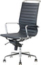 Feel Home - Hoge design bureaustoel - Echt leer - Zwart