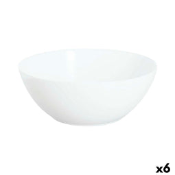 Luminarc Apy - Saladekom - Stapelbaar Geschikt voor afwasmachine en magnetron - Wit Ø 21 cm (6 Stuks)