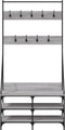 vidaXL - Kledingrek - met - schoenenrek - 90x34x184 - cm - grijs - sonoma - eikenkleur