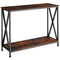 tectake® Tacoma - Consoletafel - Industrieel design - Zwart metalen frame - Donkerbruin - Afmeting (LxBxH) 100 x 35 x 80,5 cm