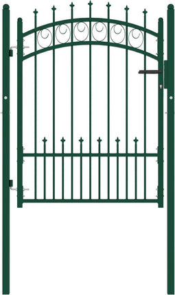 vidaXL - Poort - met - speerpunten - 100x125 - cm - staal - groen