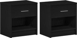 vidaXL - Nachtkastjes - 2 - st - met - lade - 39x28x41 - cm - zwart