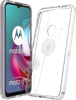 iMoshion Hoesje Geschikt voor Motorola Moto G30 / Moto G20 / Moto G10 Power / Moto G10 Hoesje Siliconen - iMoshion Design hoesje - Wit / Transparant / Dandelion