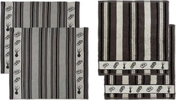 //DDDDD Combiset 2 theedoeken & 2 keukendoeken veggie grey