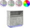 vidaXL - Dressoir - met - LED - Beton - Grijs - 71x34,5x75 - cm - Geperst - Hout