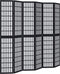 vidaXL - Kamerscherm - met - 6 - panelen - massief - paulowniahout - zwart
