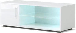 KORA Hedendaagse TV-kast met LED-verlichting wit gelakt - L 100 cm