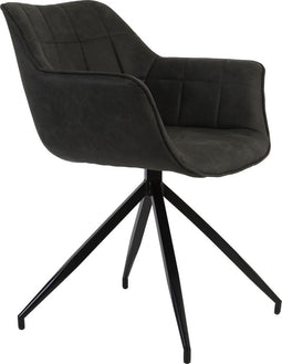 Light & Living Jaimy Eetkamerstoel - Donkergrijs/Zwart - 61 x 53.5 x 77cm