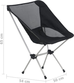 vidaXL - Campingstoelen - 2 - st - met - draagtas - 54x50x65 - cm - aluminium