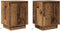 vidaXL - Nachtkastjes - met - led-verlichting - 2 - st - 38x34x50 - cm - oud - hout