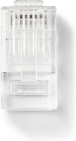 RJ45-Connector - RJ45 Pass Through - Solid UTP CAT5 - Recht - Verguld - 10 Stuks - PVC - Transparant - Polybag