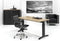 Hoogte verstelbaar bureau T- Poot Work breed 80CM diep 60CM bladkleur Ahorn framekleur Zwart (RAL9005)