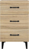 vidaXL - Nachtkastje - 40x40x66 - cm - bewerkt - hout - sonoma - eikenkleurig