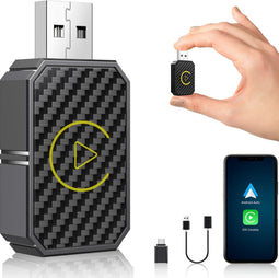 Skoov PRO mini - Draadloze CarPlay & Android dongle - Bluetooth - USB-C - Zwart