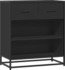 vidaXL - Dressoir - 68x35x76 - cm - bewerkt - hout - zwart
