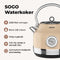 SOGO Retro Waterkoker - Snoerloos RVS - 1.8 Liter met Thermometer - Beige