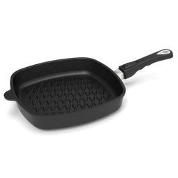 AMT Gastroguss Vierkante grillpan met BBQ-patroon - 28x28 cm - Geschikt voor inductie - Lotan® a...