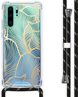 iMoshion Hoesje Geschikt voor Huawei P30 Pro Hoesje Met Koord - iMoshion Design Hoesje met Koord - Goud / Transparant