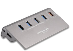 Delock 64182 - USB 3.2 Gen 2 Hub - 6 poorten 10 Gbit/s - Grijs
