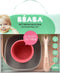 Béaba Silicone Maaltijdset - Kinderservies - 4-delig - Zuignap Kom, Bord & Lepel - Roze