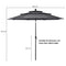 Coast Parasol - 300 cm - Knikbaar - Windbestendig - Aluminium - UV Bescherming - Grijs