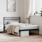 vidaXL - Bedframe - met - hoofdbord - metaal - zwart - 107x203 - cm