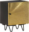 vidaXL - Nachtkastje - met - messing - voorkant - 40x30x50 - cm - massief - mangohout
