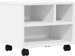 vidaXL - Printerkastje - met - wielen - 41x32x34,5 - cm - wit