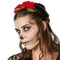 TecTake Danseres - Halloweenkostuum - Skeletprint en Kant - Rood - Maat L