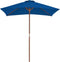 vidaXL - Parasol - met - houten - paal - 150x200 - cm - blauw
