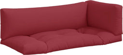 vidaXL - Palletkussens - 3 - st - stof - rood