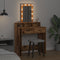 vidaXL - Kaptafel - met - LED - Verlichting - - - Vintage - Houtlook, - 79x41x140 - cm