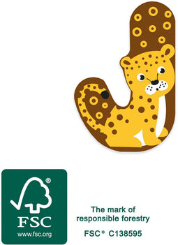 Small Foot - Houten Dieren Kinderletter - J