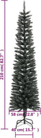 vidaXL - Kunstkerstboom - met - standaard - smal - 210 - cm - PVC - groen