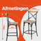 Alterego Cottage Mini Barkruk - Verouderde Walnoten Afwerking - 47x50x100cm