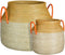 Mica Decorations Milou Opbergmand - Set van 2 - H43 x Ø50 cm - Zeegras - Geel (2 stuks)