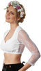 dressforfun Dirndlblouse Gretl - Dirndlblouse lange mouwen - Blikdicht voorste deel - Wit (XXL)